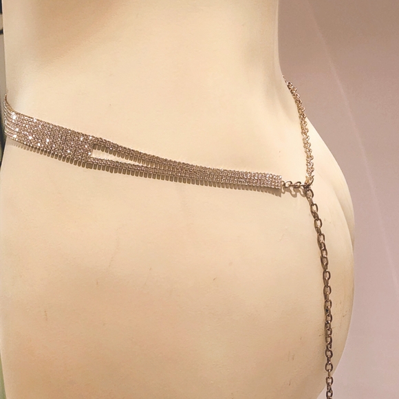 🔖 Sparkling Rhinestone Chain Belt - Picture 3 of 7